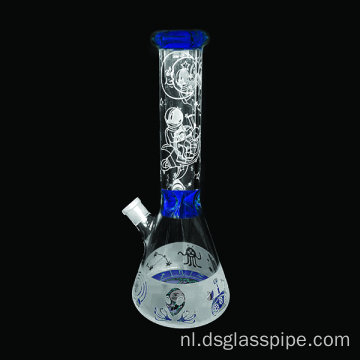 Nieuwe ontwerp ijscatcher met kleurbekerbasis zandstraalde serfa glazen waterpijp voor roken gass bong